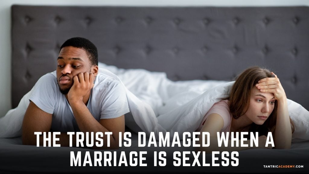 unhappy couple in bed