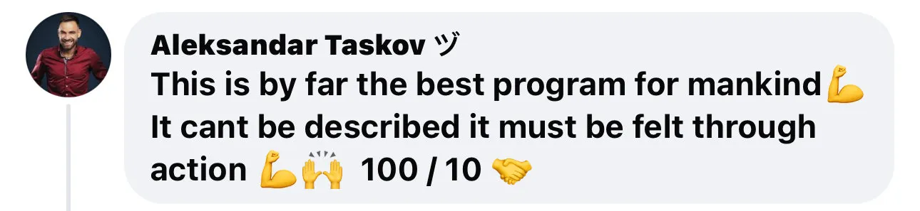 Aleksander testimonial screenshot Aleksander testimonial screenshot